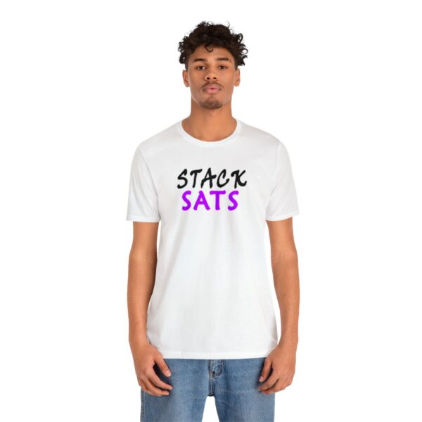 STACK SATS Unisex Jersey Short Sleeve Tee (B/P) - Image 4