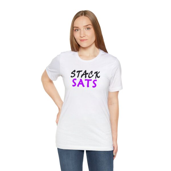 STACK SATS Unisex Jersey Short Sleeve Tee (B/P) - Image 5