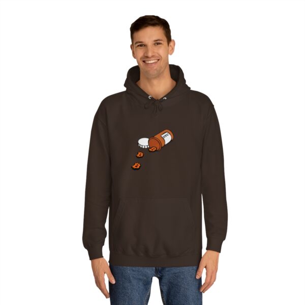 BTC Pill spill Unisex College Hoodie - Image 11