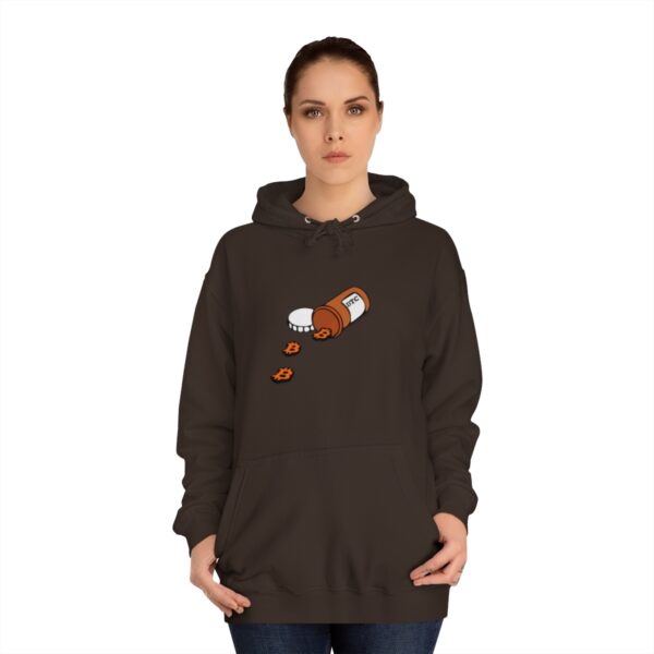 BTC Pill spill Unisex College Hoodie - Image 12