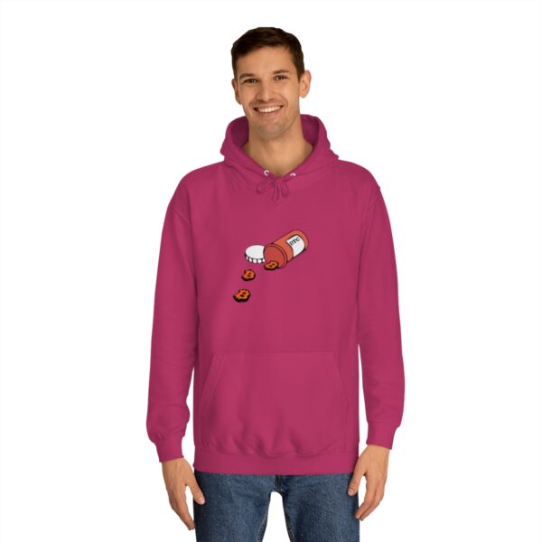 BTC Pill spill Unisex College Hoodie - Image 43