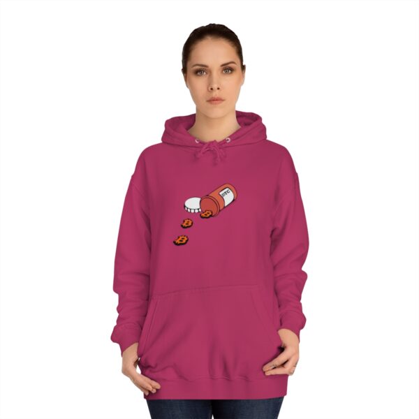 BTC Pill spill Unisex College Hoodie - Image 44