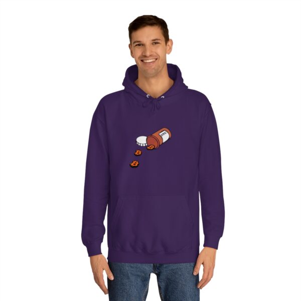 BTC Pill spill Unisex College Hoodie - Image 35