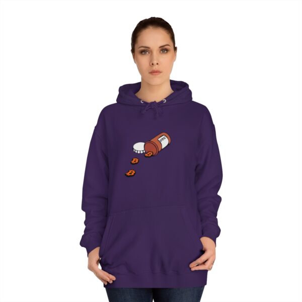 BTC Pill spill Unisex College Hoodie - Image 36