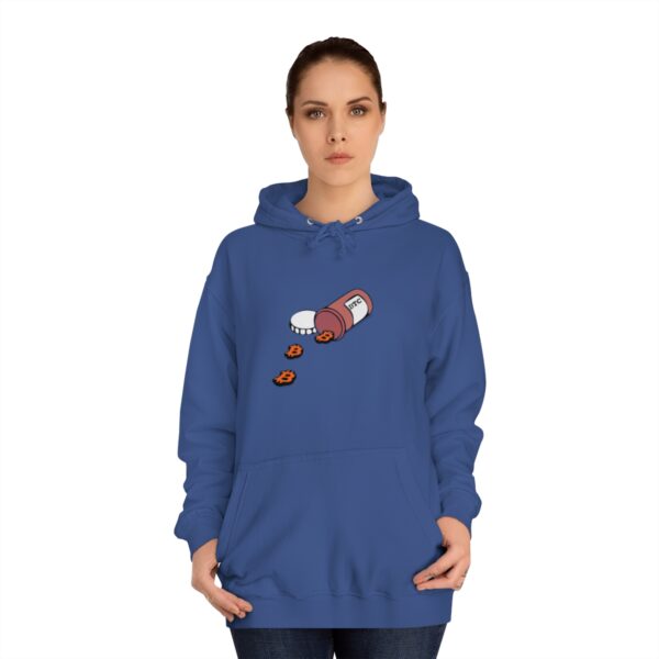 BTC Pill spill Unisex College Hoodie - Image 28