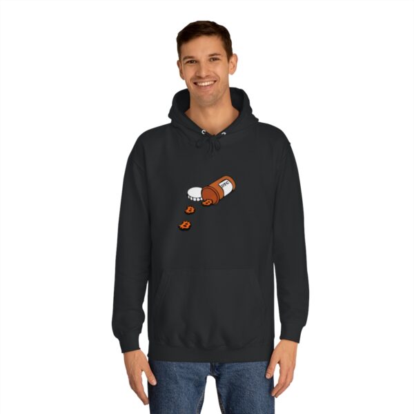 BTC Pill spill Unisex College Hoodie - Image 3